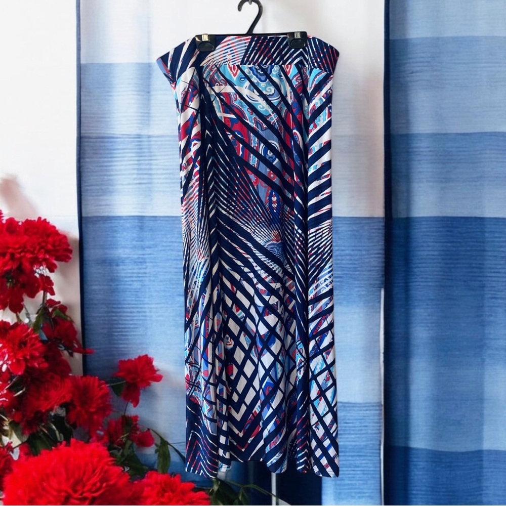 NWT Marble Vibrant Abstract Print Maxi Skirt